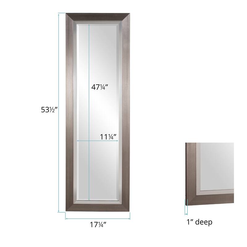 Allan Andrews Brushed Silver Decorative Chicago Wall Mirror - 17.1/4" x 53.1/2" x 1"