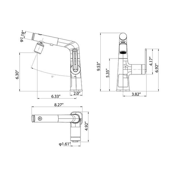 Rbrohant Pull Down Bathroom Sink Faucet, Kitchen Faucets with 360° Swivel Sprayer And Digital Display