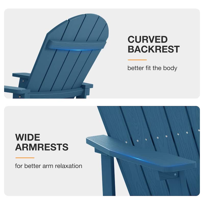 WINSOON HIPS All Weather Outdoor Indoor Oversized Rocking Chair,Adirondack Rocking Chair Set of 2