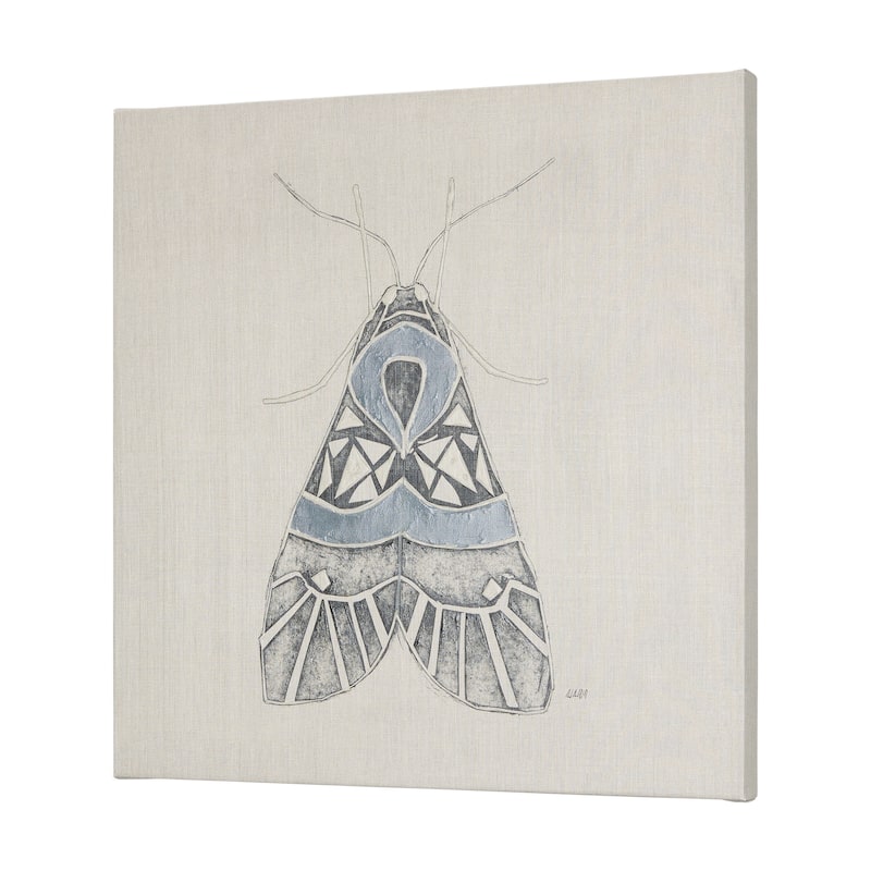 Moth Blue II (30 x 30 ) Canvas Art Print