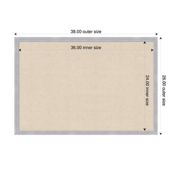 dimension image slide 76 of 91, Amanti Art Framed Fabric Pinboard Natural Linen Printed Bulletin Board