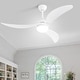 preview thumbnail 67 of 75, Sofucor 42/52 Inch Low Profile Flush Mount Ceiling Fan with Light,Remote Control,Solid wood/ABS Blades,Reversible Quiet DC Motor