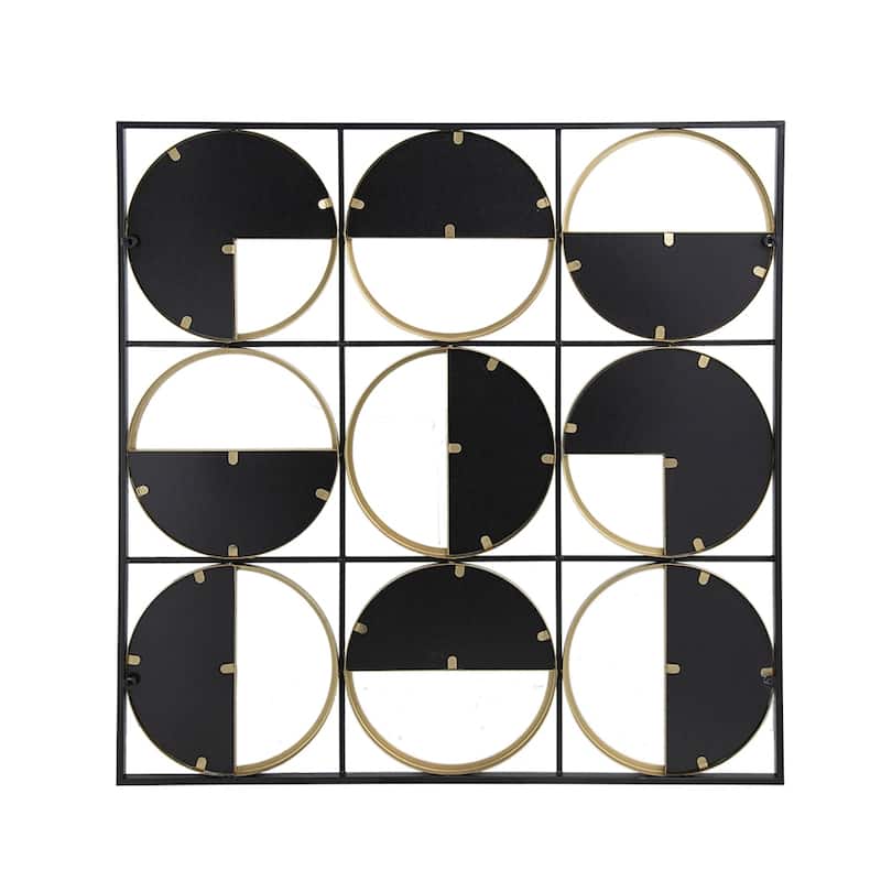 Metal Beaded Black Wall Mirror