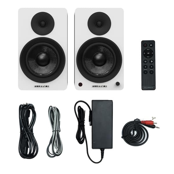 Shop Fluance Ai60 Powered Two Way 6 5 2 0 Bookshelf Speakers With