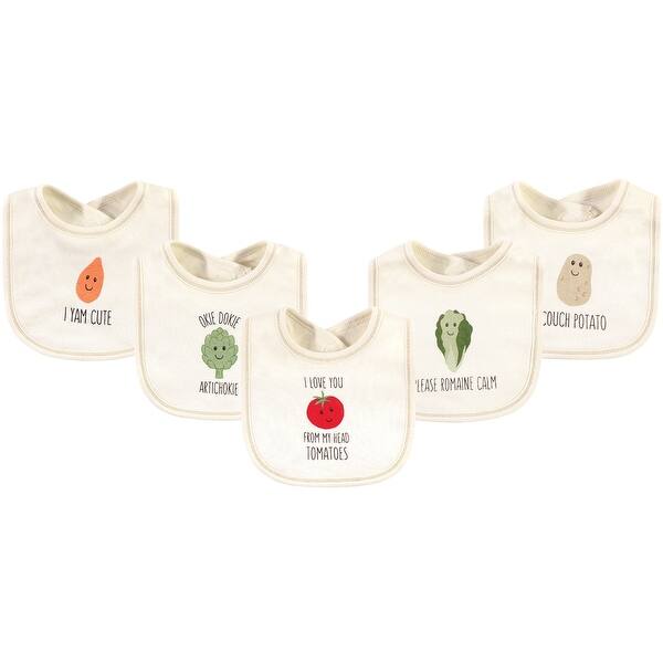 slide 1 of 1, Touched by Nature Baby Organic Cotton Bibs 5pk, Tomatoes, One Size - Tomatoes - One Size One Size - Tomatoes