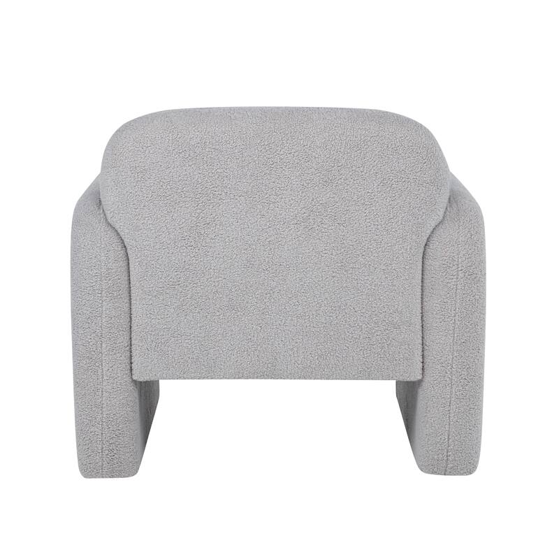 Teddy Fleece Single Sofa Chair with Arms & Pillow