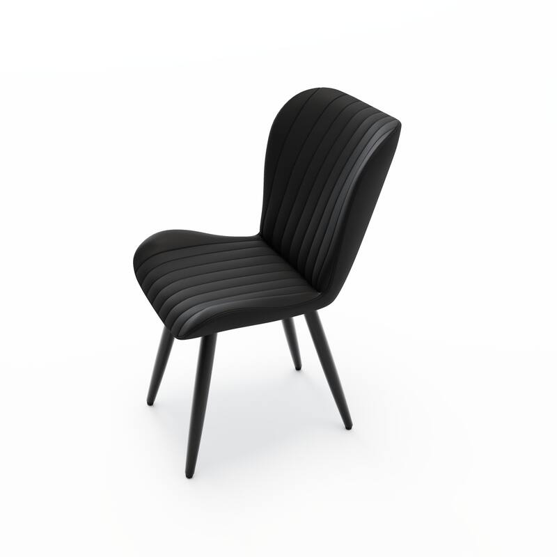 19.7" Modern PU Leather Dining Chairs with Metal Legs, Set of 4