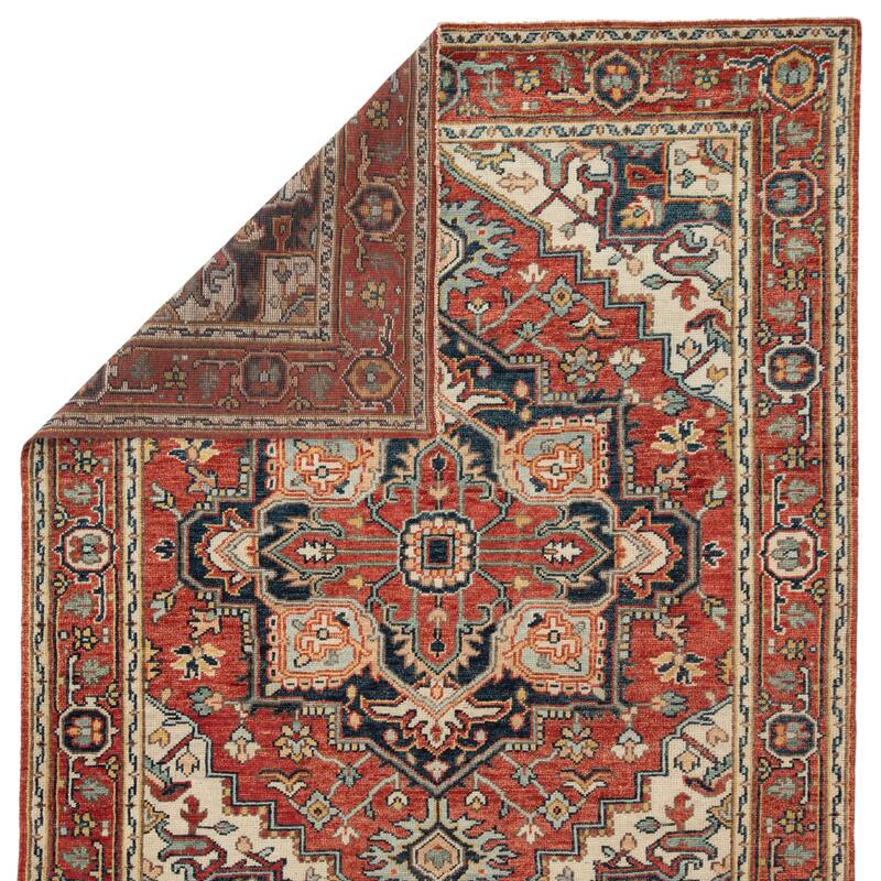 Revere Hand-Knotted Medallion Red/ Multicolor Area Rug