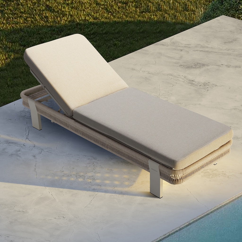HIGOLD - Aluminum Rope Weaving Outdoor Patio Chaise Lounge Chair