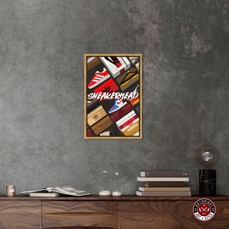 Notoriart Sneakerhead Collection Framed Sneaker 1 Piece Canvas Wall Art