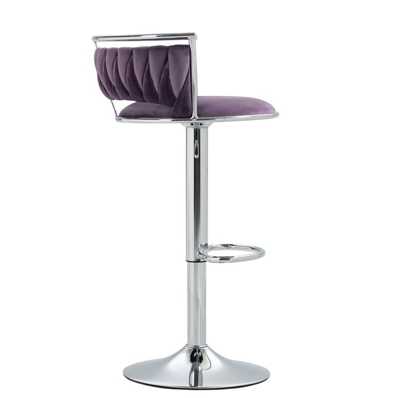 Modern Velvet 26" Adjustable Swivel Bar Stools (Set of 4)