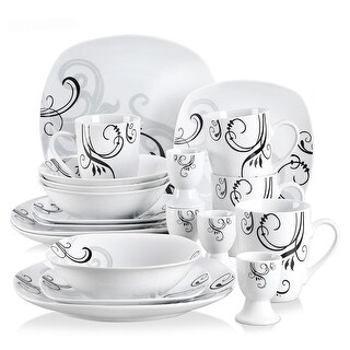 VEWEET 'Zoey' Decal Pattern Dinnerware Set (Service for 6)