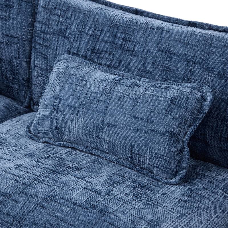 Modern Chenille Chaise Couch L-shaped Sectional Sofa with Storage Ottoman, Phone Holder, USB/Type-C Ports and Side Pockets