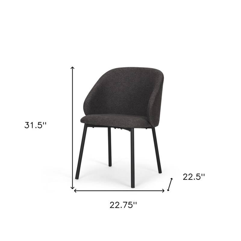 HomeRoots Gray and Black Fabric and Wood Dining Side Chair - 22.75 in. x 31.50 in. x 22.50 in.