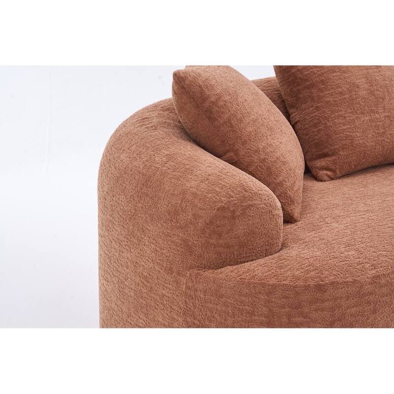 Curved Loveseat White Full Compression Sponge Sofa
