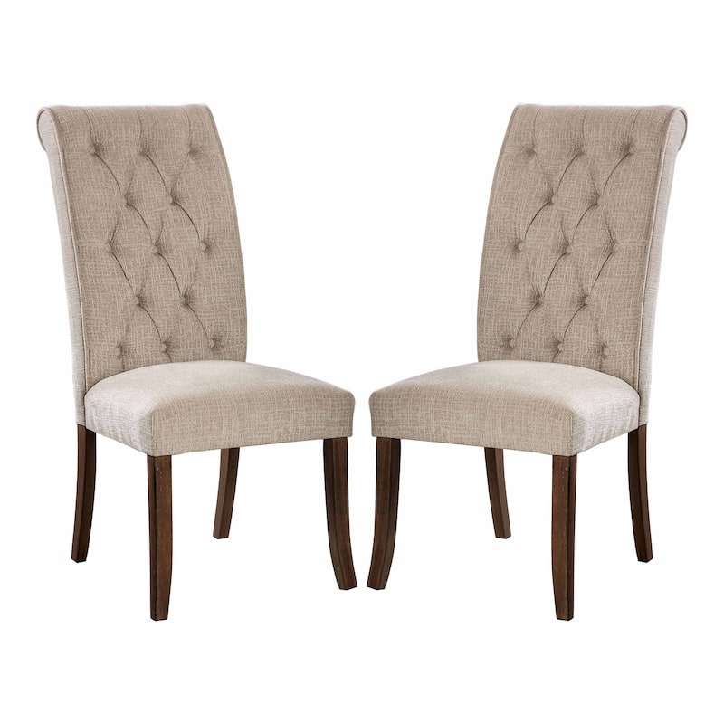 Sheila Rustic Farmhouse Tufted Fabric Dining Chairs (Set of 2) by Furniture of America