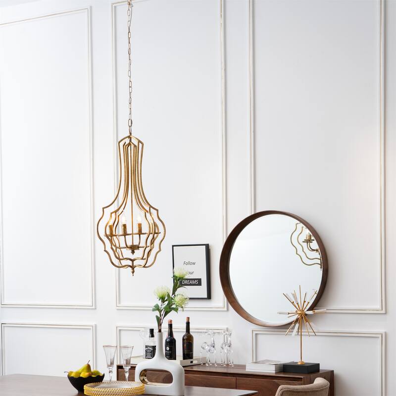 4 Light Metal Chandelier (Bulb Not Included)