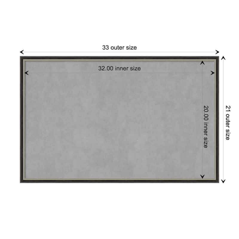 Amanti Art Theo Black Silver Narrow Framed Magnetic Board - Board Size 32x20
