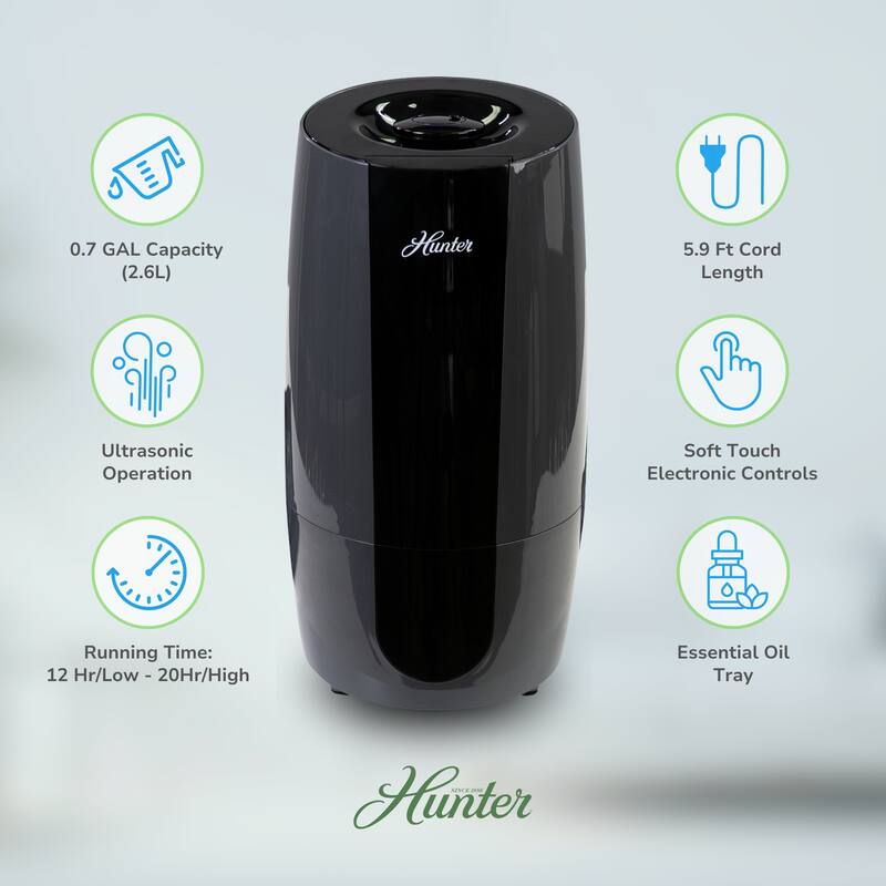 Hunter Fan Aspire 0.7 Gal Ultrasonic Cool Mist Humidifier