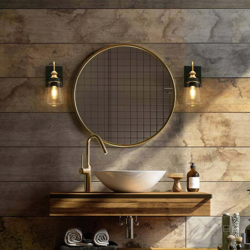 Cozia Modern 1-light Black Gold Wall Light Dimmable LED Sconce