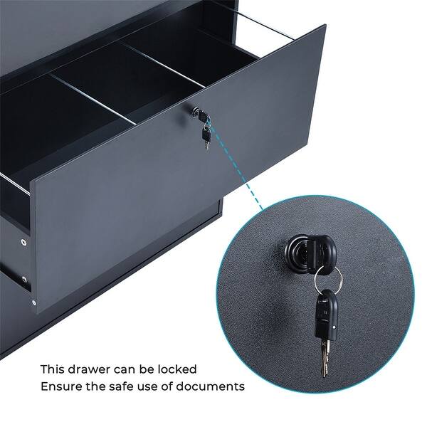 Shop Home Office 2 Drawer Lateral File Cabinet With Lock For Letter Black Overstock 31605289