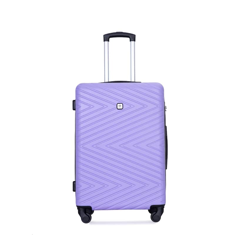 4-Piece, Modern Lightweight Luggage with Swivel Wheels and TSA Lock, for Boarding Travel, Light Purple