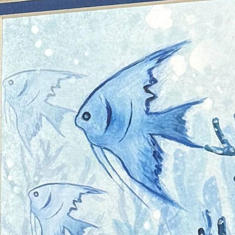 HomeRoots Set Of Two Angel Fish White Framed Wall Art