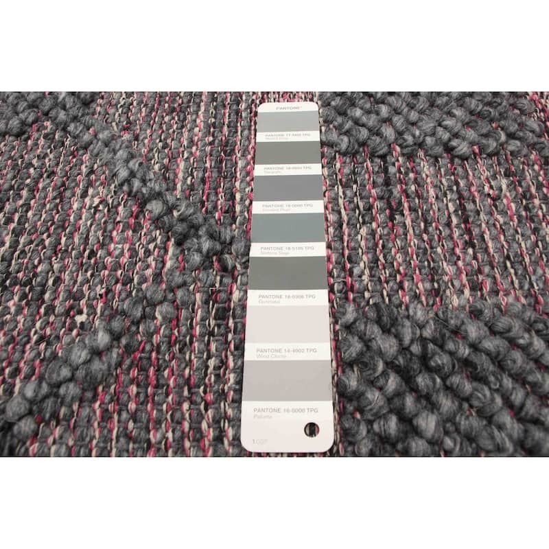 ECARPETGALLERY Braid weave Sienna Grey Wool Rug - 4'11 x 8'2