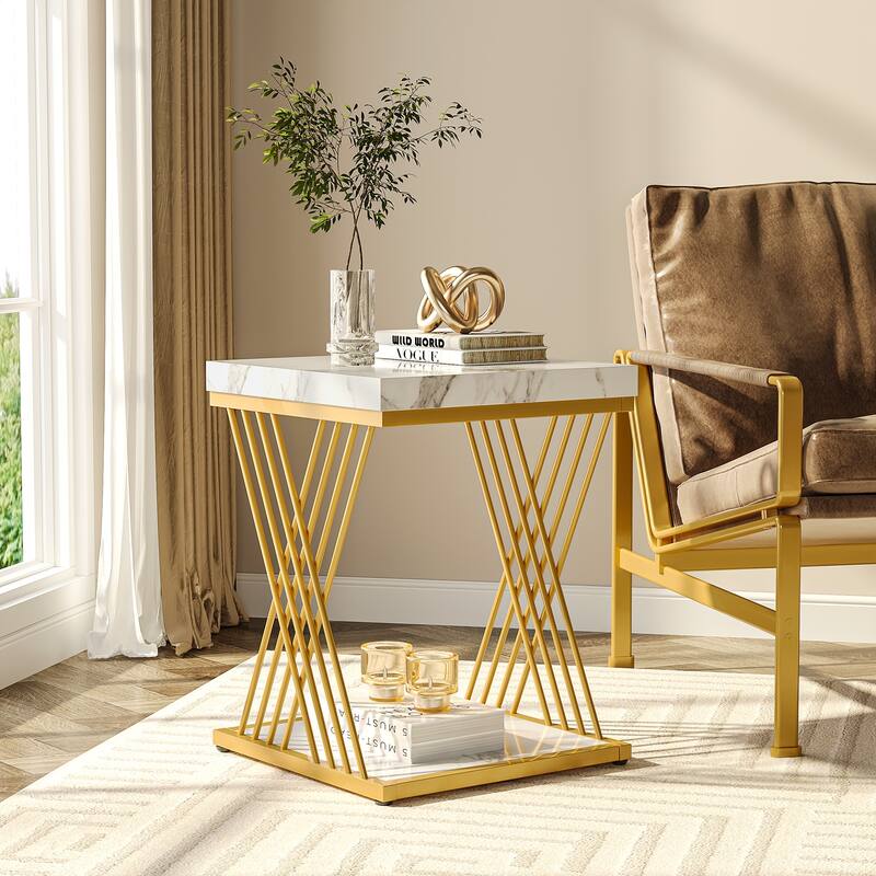 Square End Side Table for Living Room （Set of 2）