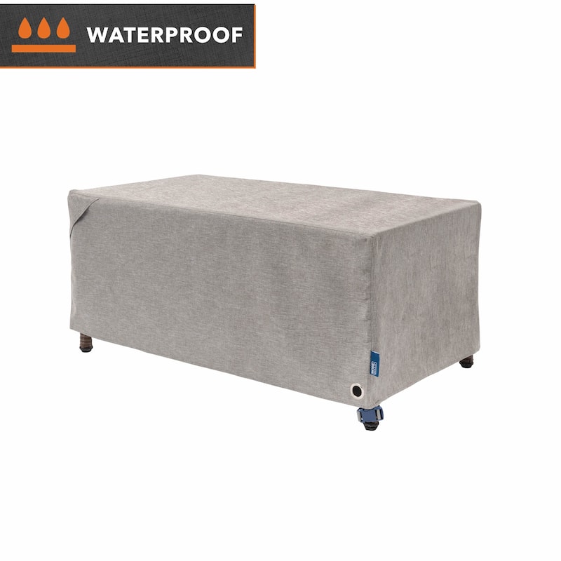 Modern Leisure Garrison Patio Ottoman/Coffee Table/Fire Pit Cover, Waterproof, 42"L X 22"W X 17"H, Granite - 42" x 22" x 17" - Granite - 42" x 
22" x 
17"