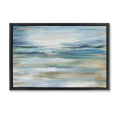 Stupell Gradient Ocean Waves Framed Floater Canvas Wall Art Design By Carol Robinson