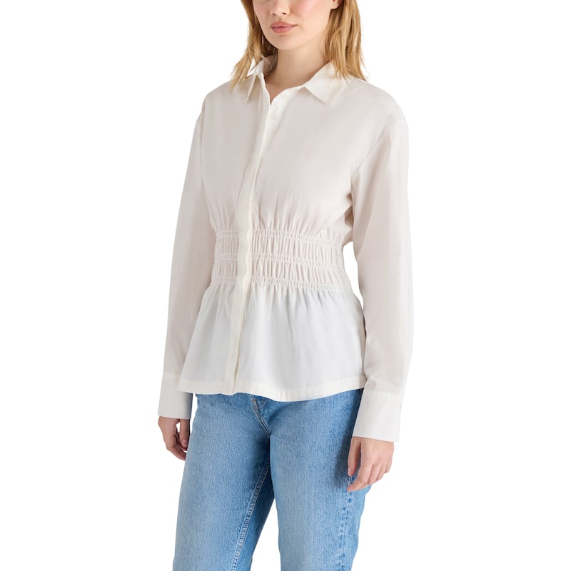 Steve Madden Marisol Smocked Button-Up Top