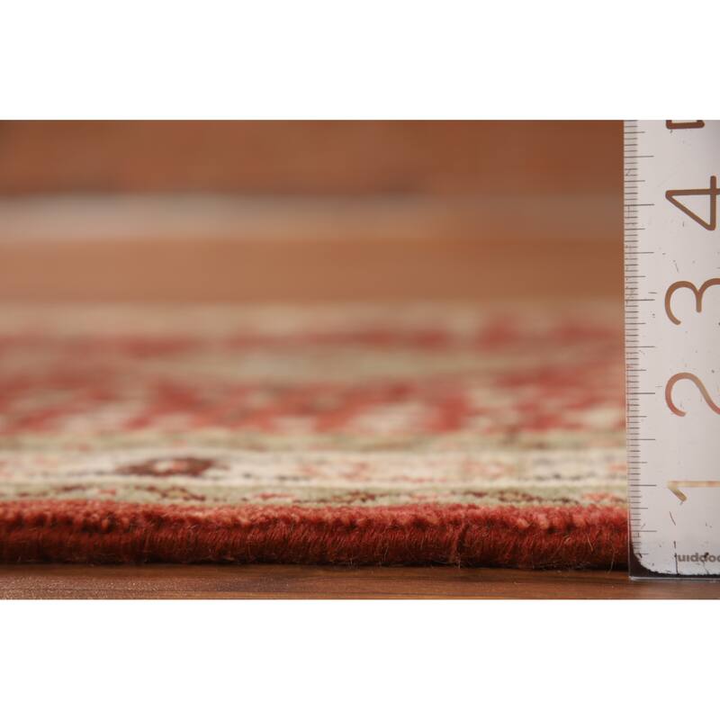 Geometric Heriz Serapi Indian Foyer Rug Handmade Wool Carpet - 2'10"x 5'4"