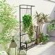 preview thumbnail 7 of 16, Outsunny Tall Plant Stand with Trellis and Hanging Bar, Metal Plant Holder Flower Stand