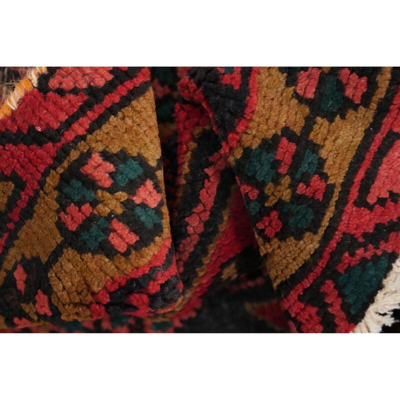 Hand Knotted Oriental 100% Wool Carpet Traditional Tribal Pink Ardebil Runner Rug - 9' 6'' X 3' 6''