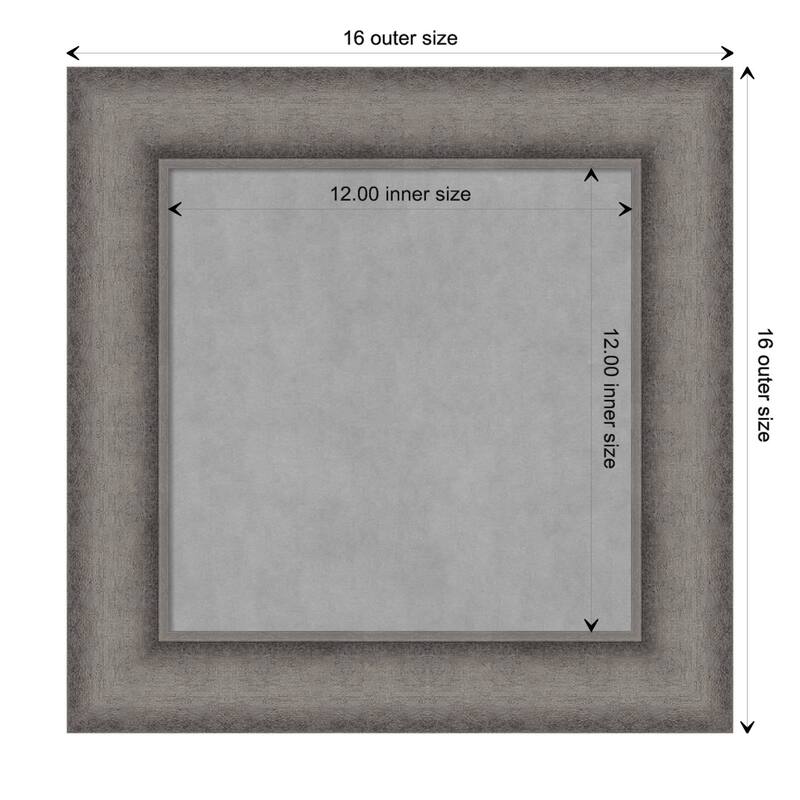 Amanti Art Burnished Concrete Framed Magnetic Board - Board Size 12x12