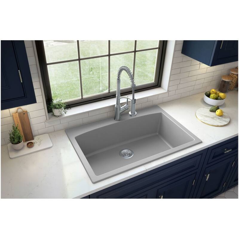 Karran USA QT-712 Quartz QT 33" Drop In Single Basin Quartz Composite