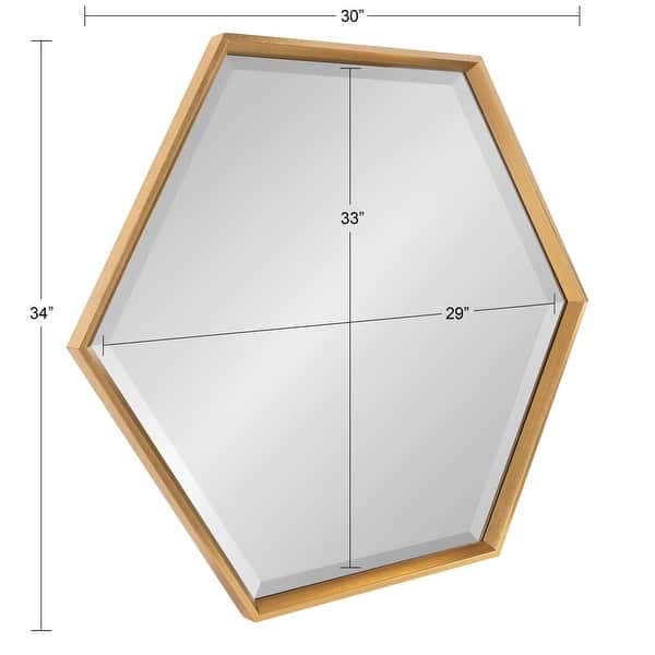 dimension image slide 5 of 6, Kate and Laurel Calter Hexagon Framed Wall Mirror