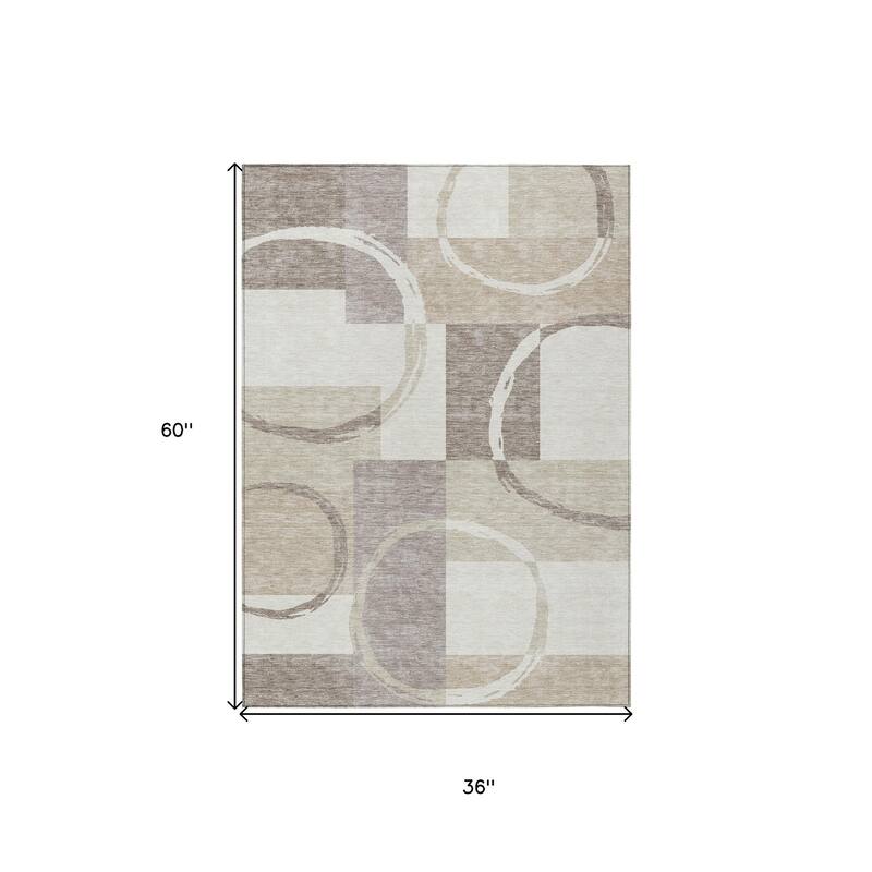 HomeRoots Geometric Modern Rectangle Outdoor Rug