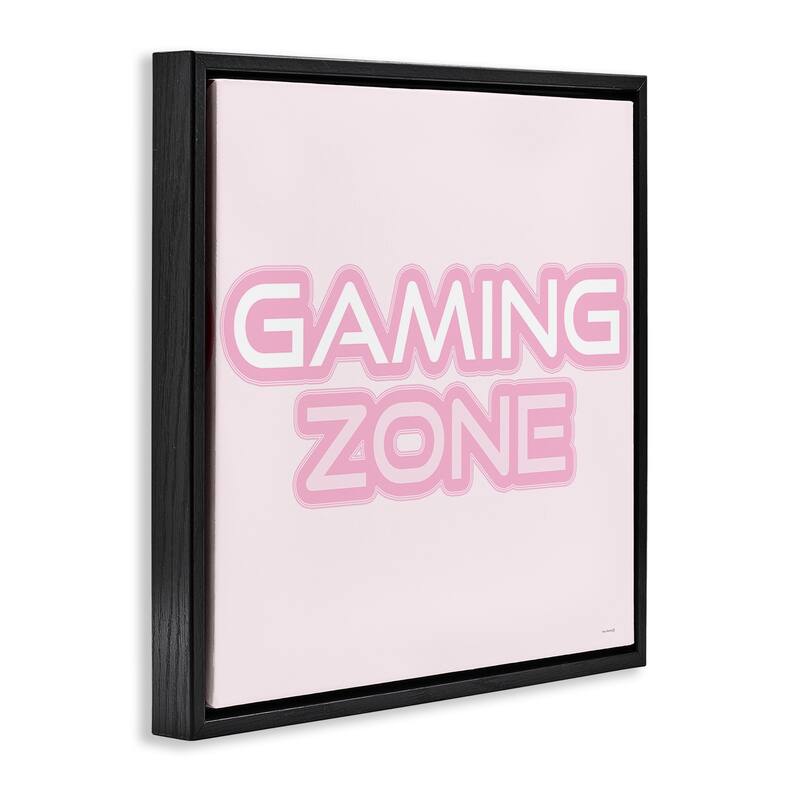 Stupell Pastel Pink Gaming Zone Framed Floater Canvas Wall Art Design By Yass Naffas Designs