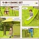 preview thumbnail 4 of 8, Costway 4-in-1 Swing Set with Covered Playhouse Fort Height Adjustable - See Details