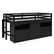 preview thumbnail 15 of 30, Double loft bed with 4 drawers under cabinets and shelves, white