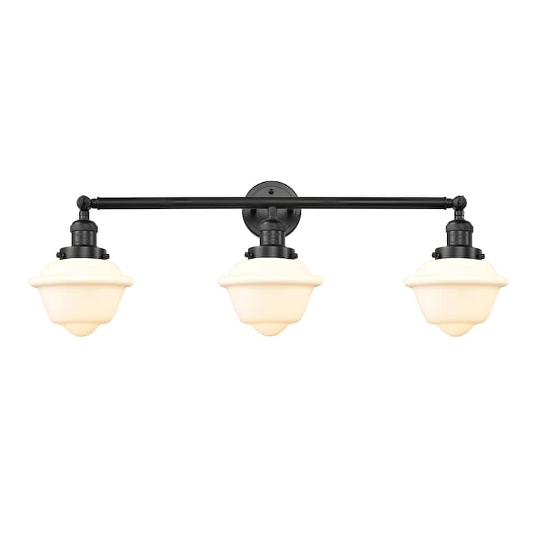 Innovations Lighting Oxford - 3 Light 34" Bath Vanity Light - Matte White/Matte Black