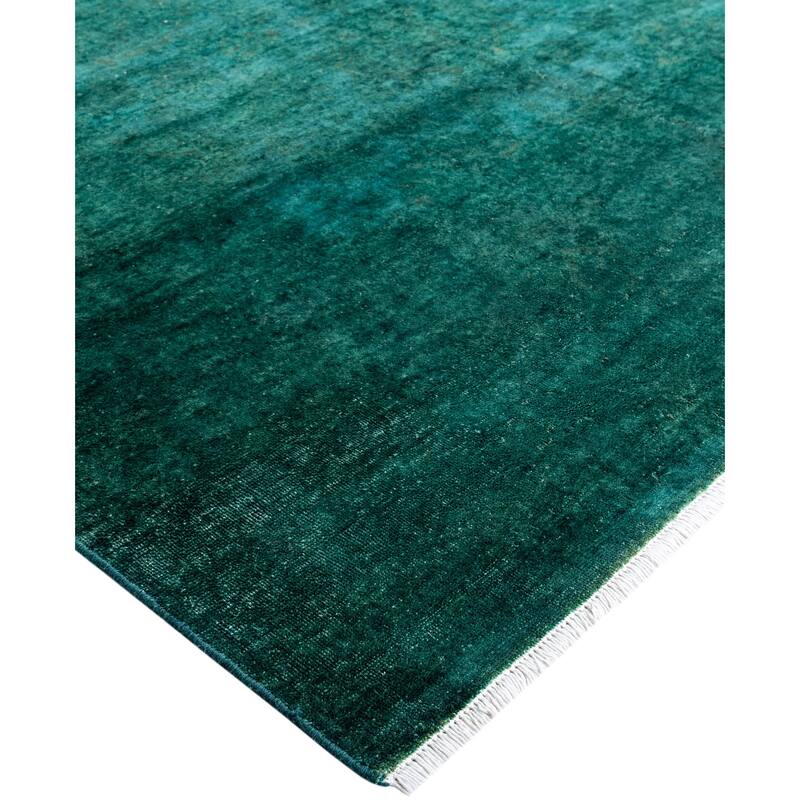 Overdyed One-of-a-Kind Hand-Knotted Area Rug - Green - 8' 0" x 9' 9"