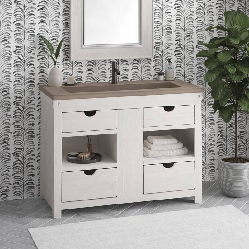 Vintner's Freestanding Reclaimed Oak Bathroom Vanity (Base Only)