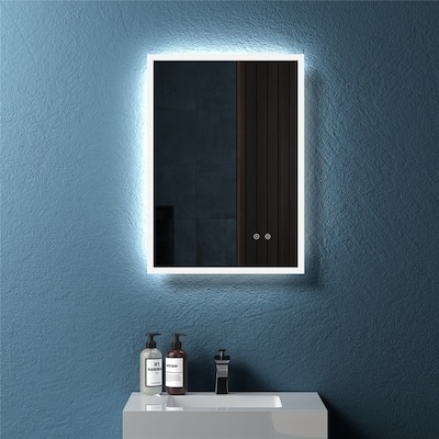 Modern Wall Mounted LED Backlit Anti-Fog Rectangular Bathroom Mirror