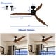 preview thumbnail 11 of 14, Ceiling Fan no Light with Remote Control,6 Speeds,1/4/8 H Timer,Indoor/Outdoor Walnut Fan