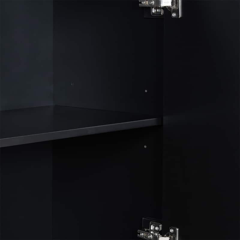 Wood 4-Door Cabinet with Metal Legs
