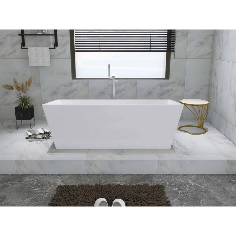Timothy Soaking Rectangular Bathtub in Glossy White