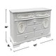 preview thumbnail 3 of 3, 6 Drawer and 2 Doors Wooden Dresser with Crystal-like Knob Handle in White Finish